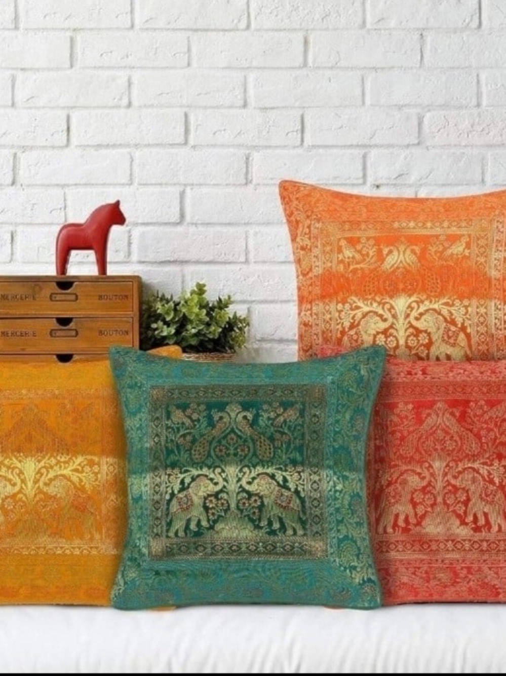 Silk Elephant Pillow Cover